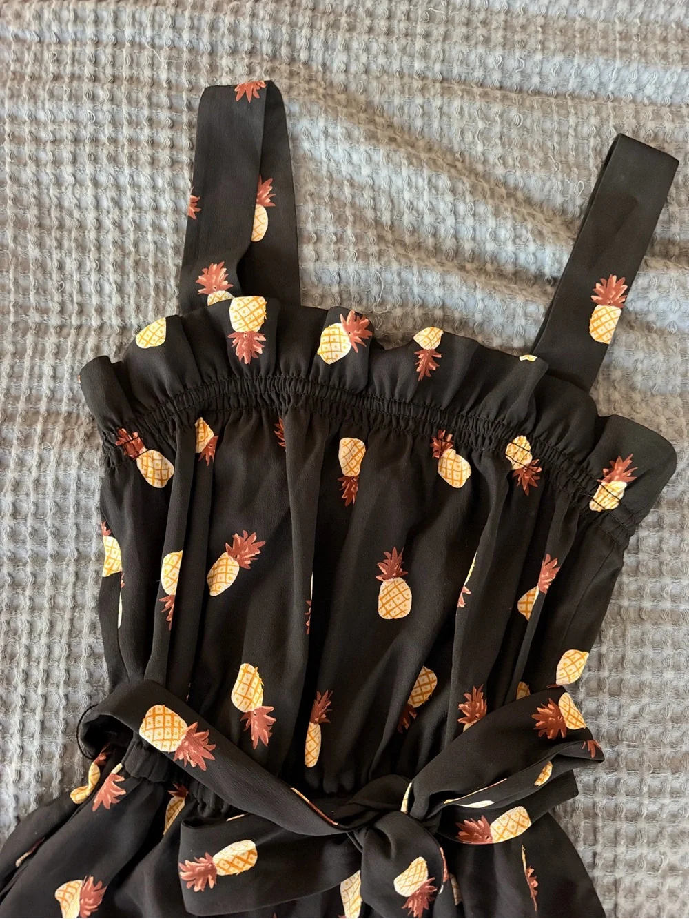 Kate Spade New York Black Pineapple Print Jumpsuit